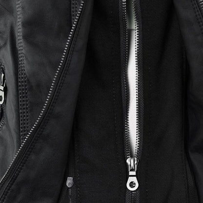 Calista — Giacca Biker con Cappuccio e Tasche con Zip