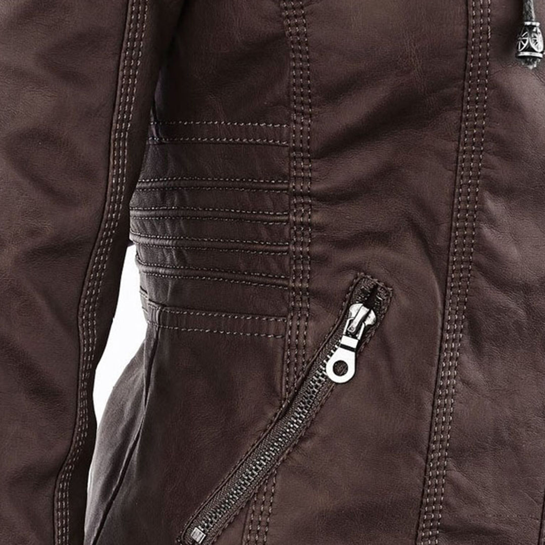 Calista — Giacca Biker con Cappuccio e Tasche con Zip