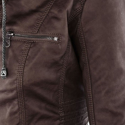 Calista — Giacca Biker con Cappuccio e Tasche con Zip