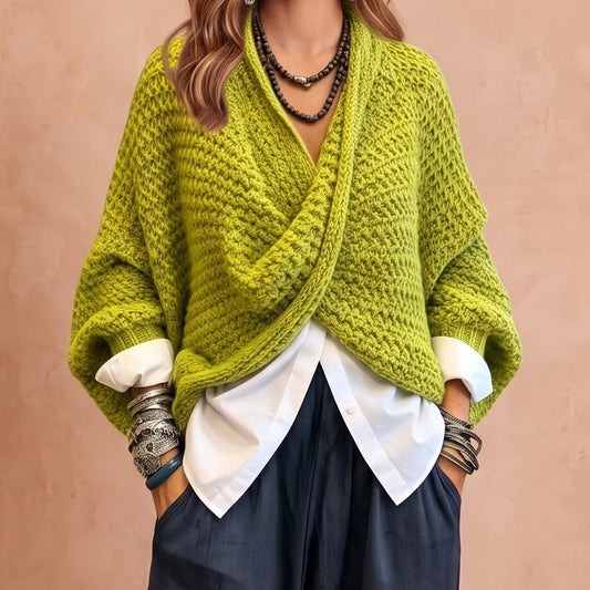 Celia | Maglia Incrociata con Scollo a V e Maniche a Pipistrello