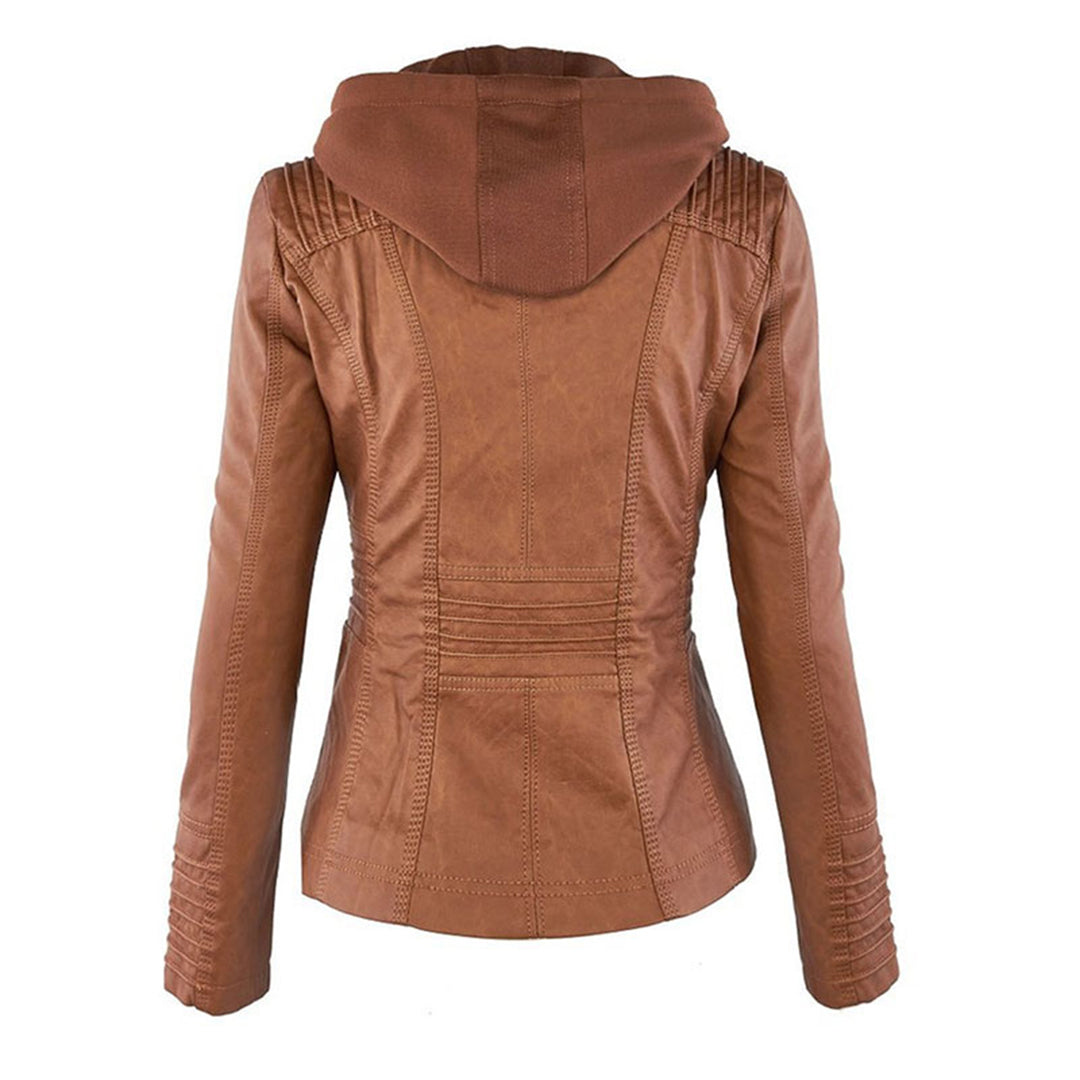 Calista — Giacca Biker con Cappuccio e Tasche con Zip