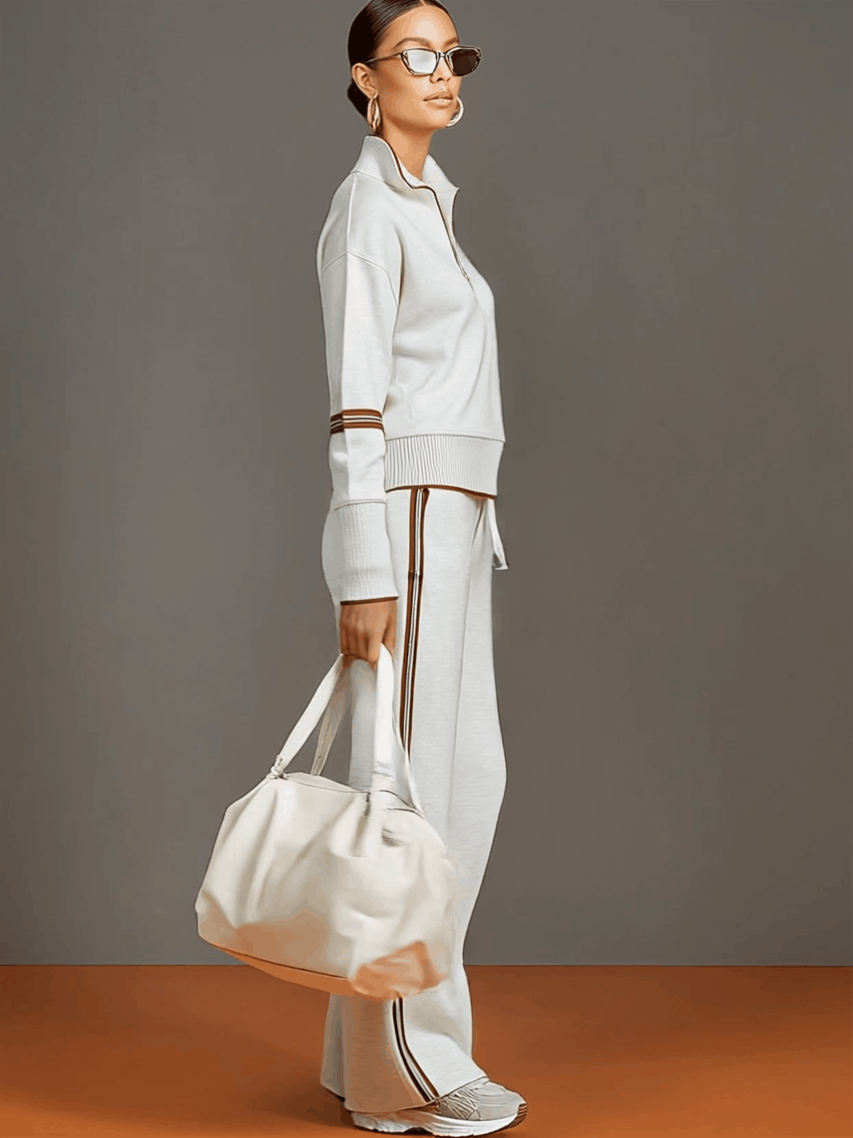 Marietta | Completo Coordinato con Mezza Zip e Righe Laterali a Contrasto