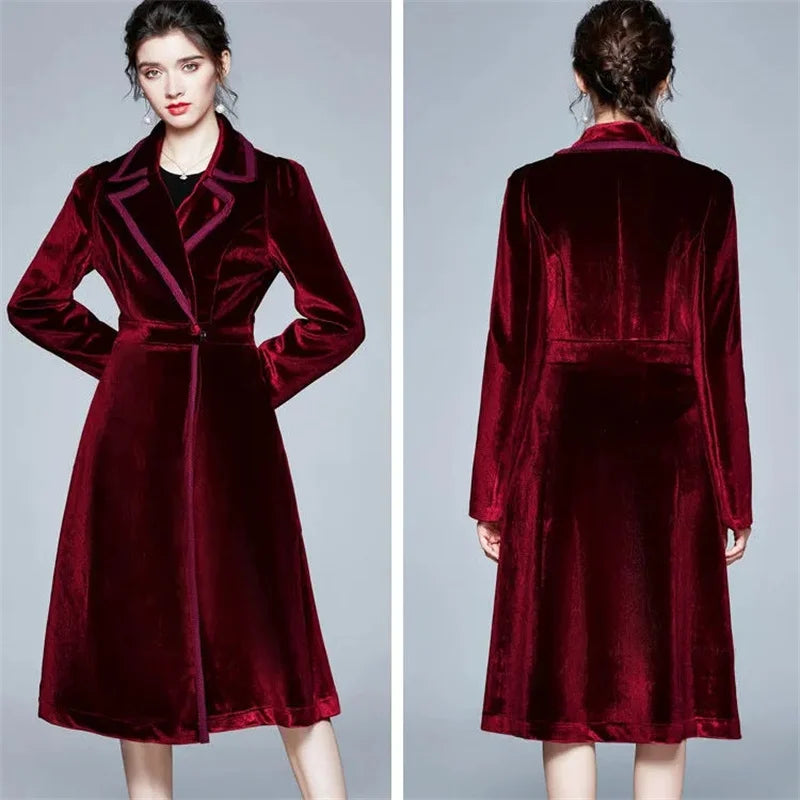 Serafina | Cappotto aperto in velluto con revers