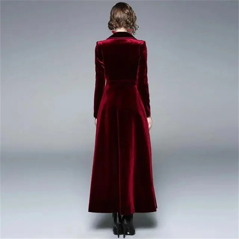 Serafina | Cappotto aperto in velluto con revers