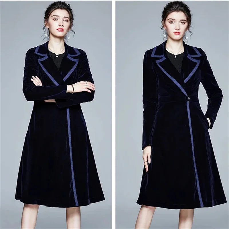 Serafina | Cappotto aperto in velluto con revers