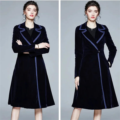 Serafina | Cappotto aperto in velluto con revers