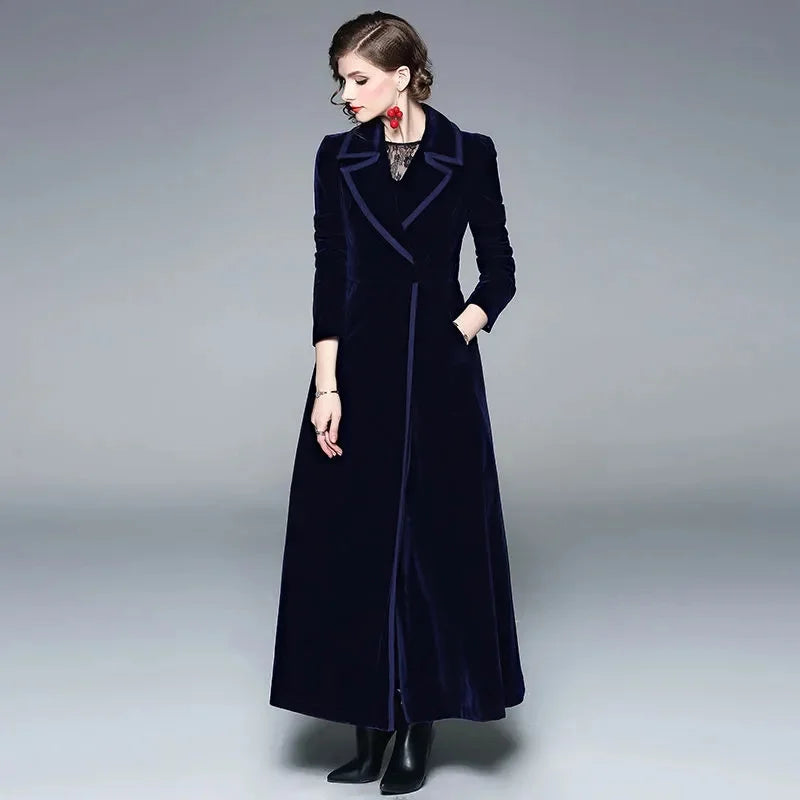 Serafina | Cappotto aperto in velluto con revers