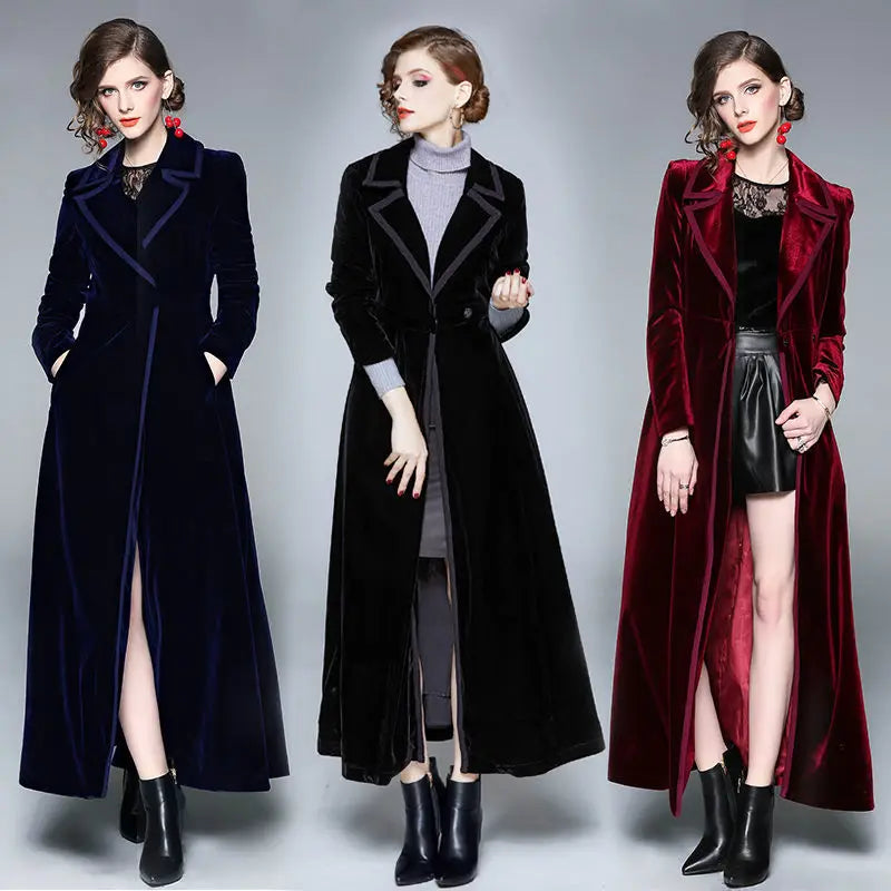 Serafina | Cappotto aperto in velluto con revers