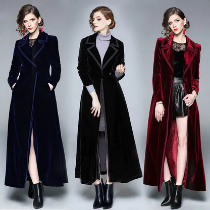 Serafina | Cappotto aperto in velluto con revers