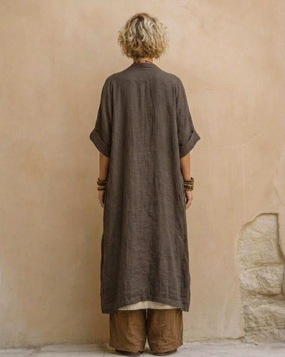 Martina | Set Tre Pezzi Bohemien Nomade Grigio Scuro e Marrone con Motivo Tribale