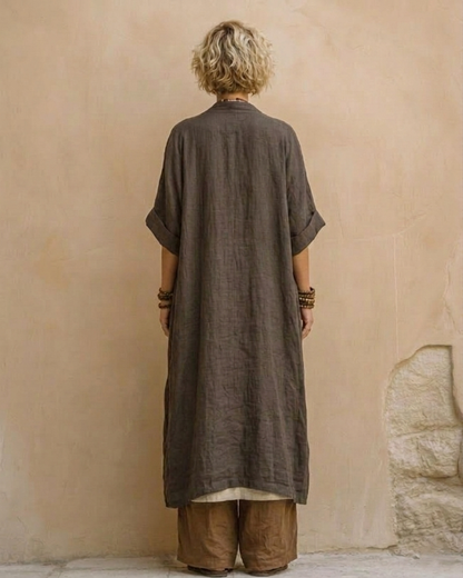 Martina | Set Tre Pezzi Bohemien Nomade Grigio Scuro e Marrone con Motivo Tribale