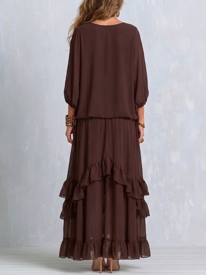 Saveria | completo blusa e gonna a balze