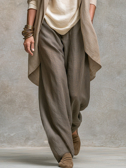 Costanza | Completo Tre Pezzi con Pantalone Palazzo, Beige