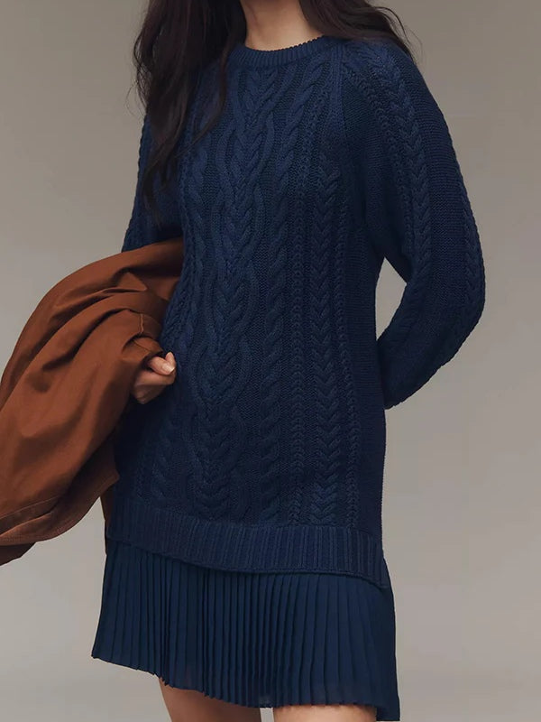 Veronica | Miniabito in Maglia con Lavorazione a Trecce