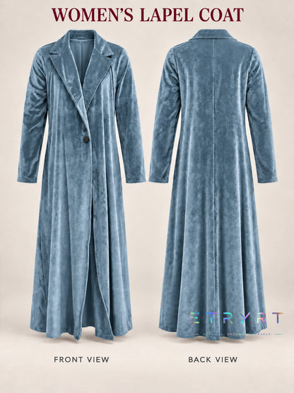 Beatrice | Cappotto Lungo Aperto in Velluto