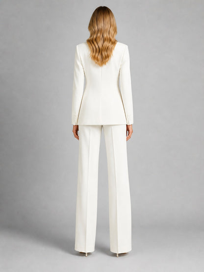 Agostina, completo blazer sartoriale e pantaloni a palazzo, dettaglio