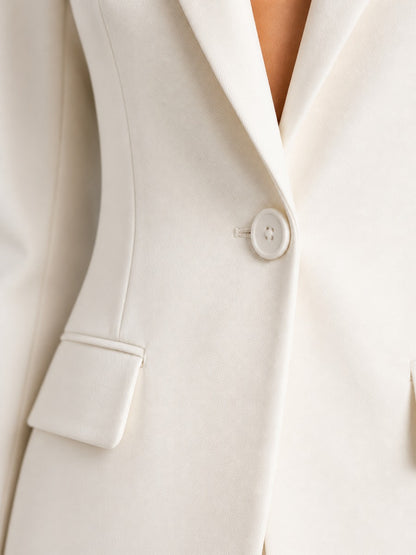 Agostina, completo blazer sartoriale e pantaloni a palazzo, dettaglio
