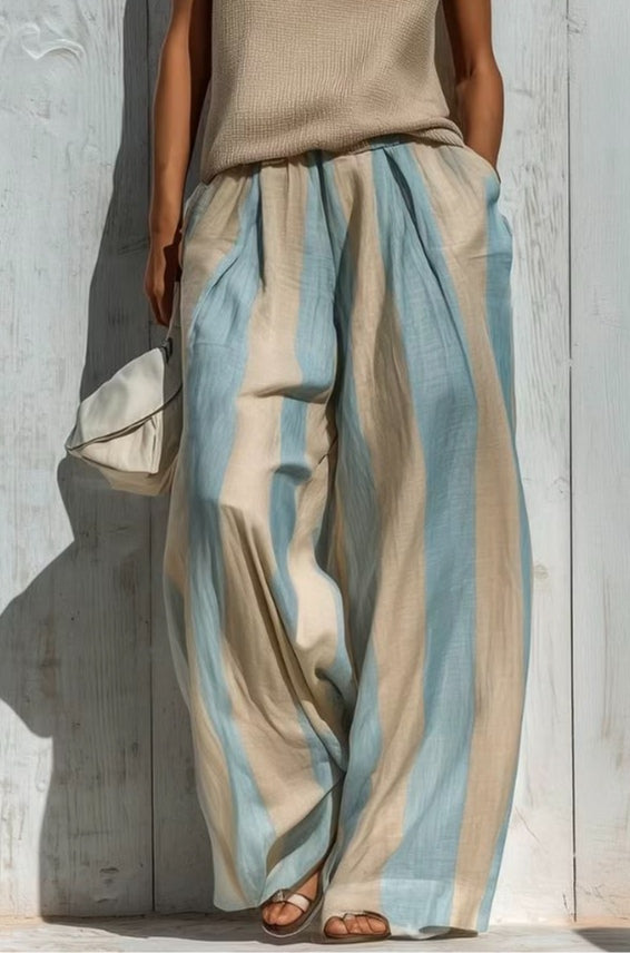 Beata | completo top smanicato e pantalone a righe