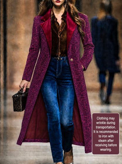 Ludovica | Cappotto lungo testurizzato color prugna