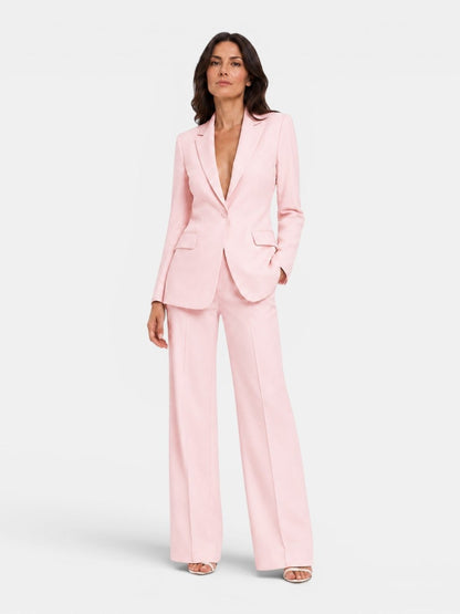 Clorinda, completo blazer e pantaloni larghi, rosa cipria