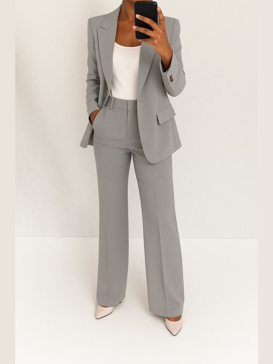 Dionisia, completo blazer e pantaloni dritti, grigio
