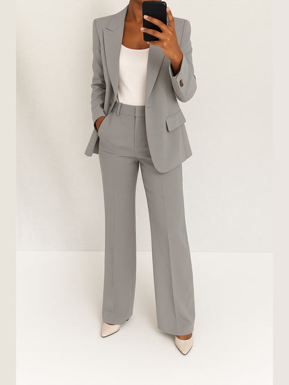 Dionisia, completo blazer e pantaloni dritti, grigio