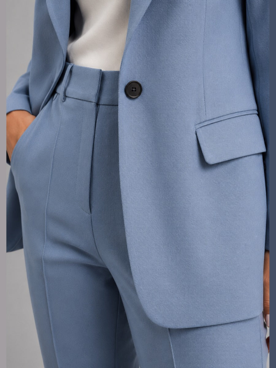 Gilberta, completo blazer e pantaloni a vita alta, dettaglio
