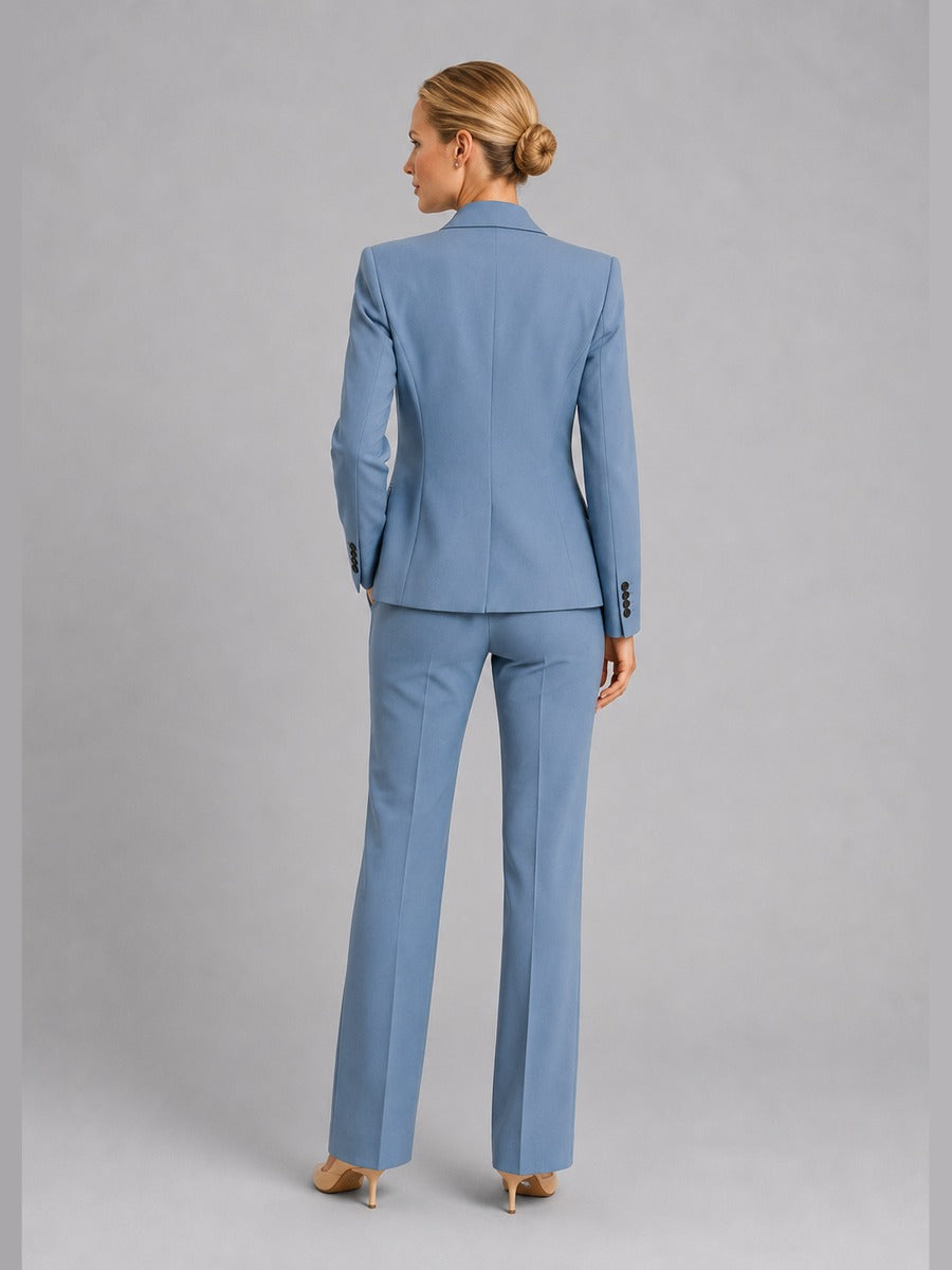 Gilberta, completo blazer e pantaloni a vita alta, dettaglio