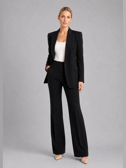 Gilberta, completo blazer e pantaloni a vita alta, nero