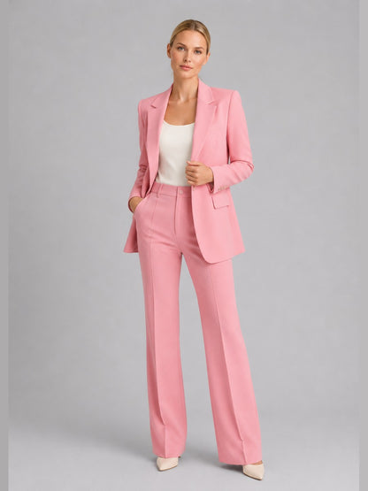 Gilberta, completo blazer e pantaloni a vita alta, rosa