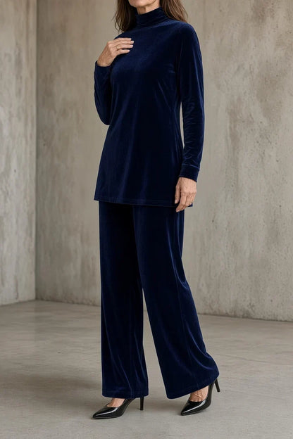 Nerina | Completo in Velluto con Dolcevita e Pantaloni