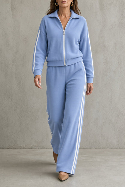Teodora | Completo con Zip e Righe Laterali a Contrasto
