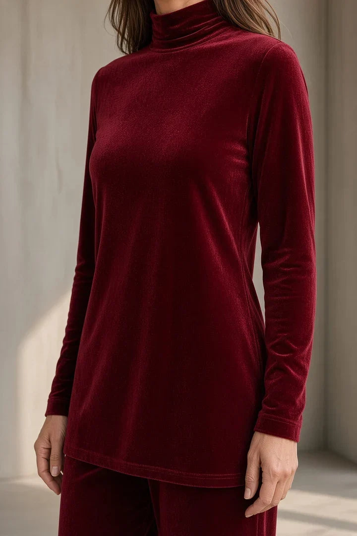 Nerina | Completo in Velluto con Dolcevita e Pantaloni