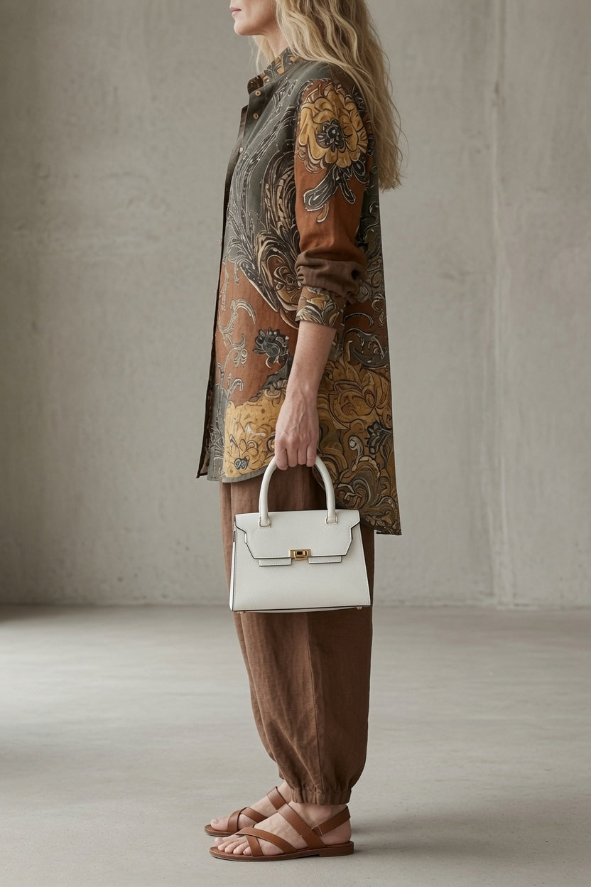Tatiana | Completo con Camicia Stampata e Pantalone