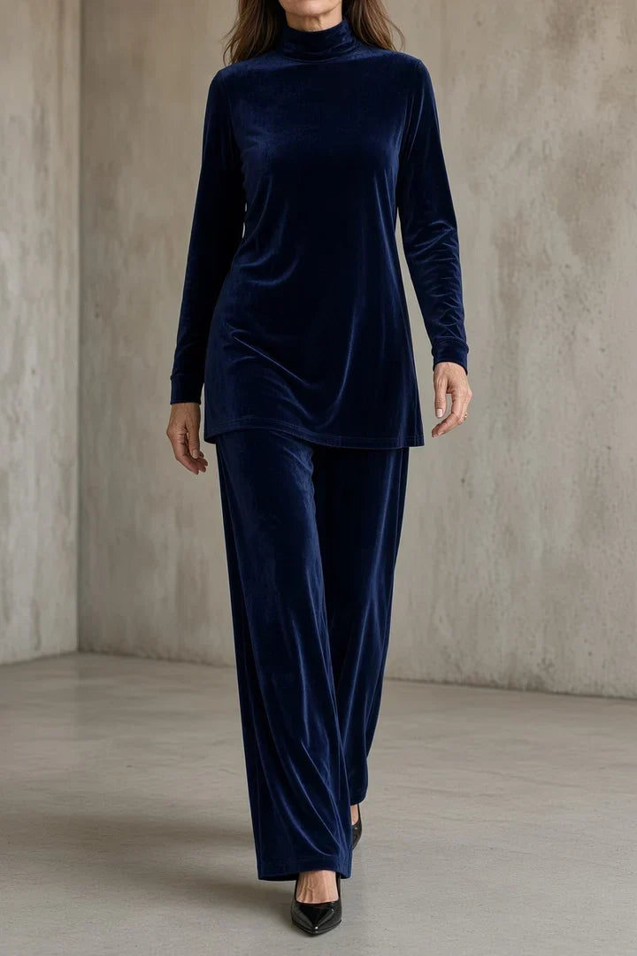 Nerina | Completo in Velluto con Dolcevita e Pantaloni