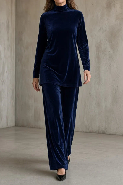 Nerina | Completo in Velluto con Dolcevita e Pantaloni