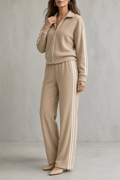 Teodora | Completo con Zip e Righe Laterali a Contrasto