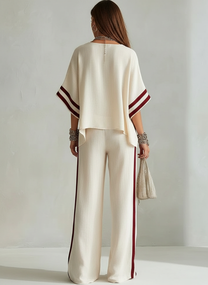 Michela completo boho righe color-block albicocca