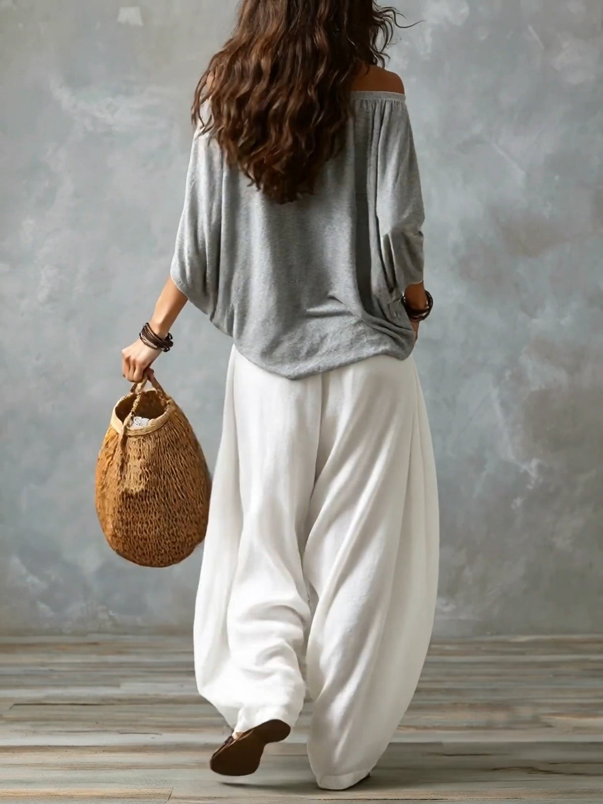 Marzia | Completo Top Spalle Scoperte e Pantaloni Ampi