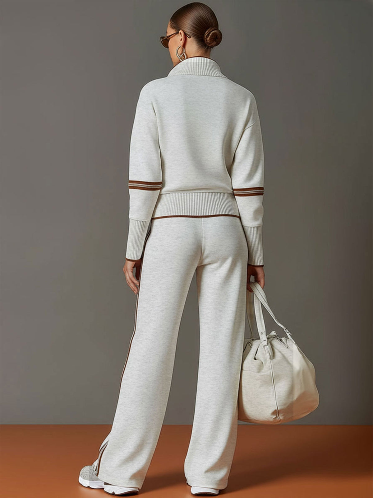 Marietta | Completo Coordinato con Mezza Zip e Righe Laterali a Contrasto