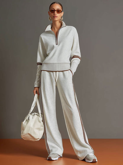 Marietta | Completo Coordinato con Mezza Zip e Righe Laterali a Contrasto