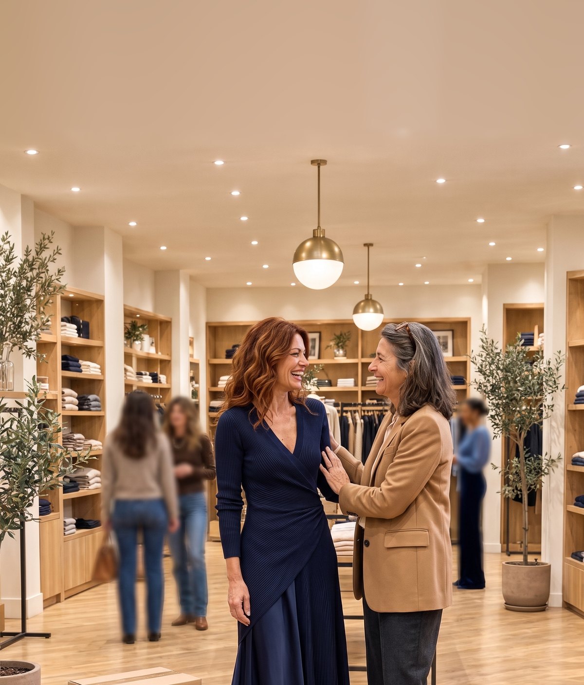 Elena e Valentina nella boutique Elena Romanelli, Luci d'Ottobre
