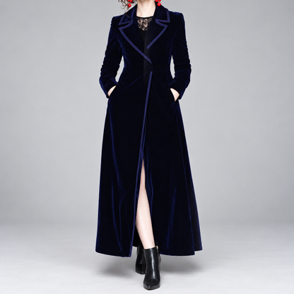 Serafina | Cappotto aperto in velluto con revers