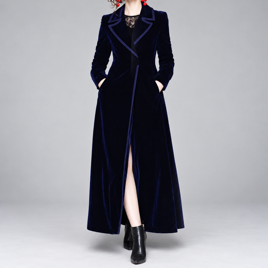 Serafina | Cappotto aperto in velluto con revers