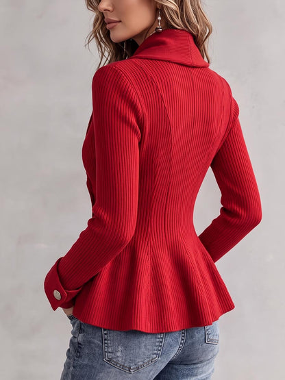 Eloisa | Cardigan a Coste con Baschina e Chiusura Asimmetrica
