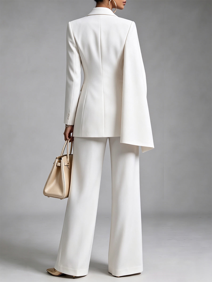 Nicol | Completo Blazer con Mantella Asimmetrica e Pantaloni