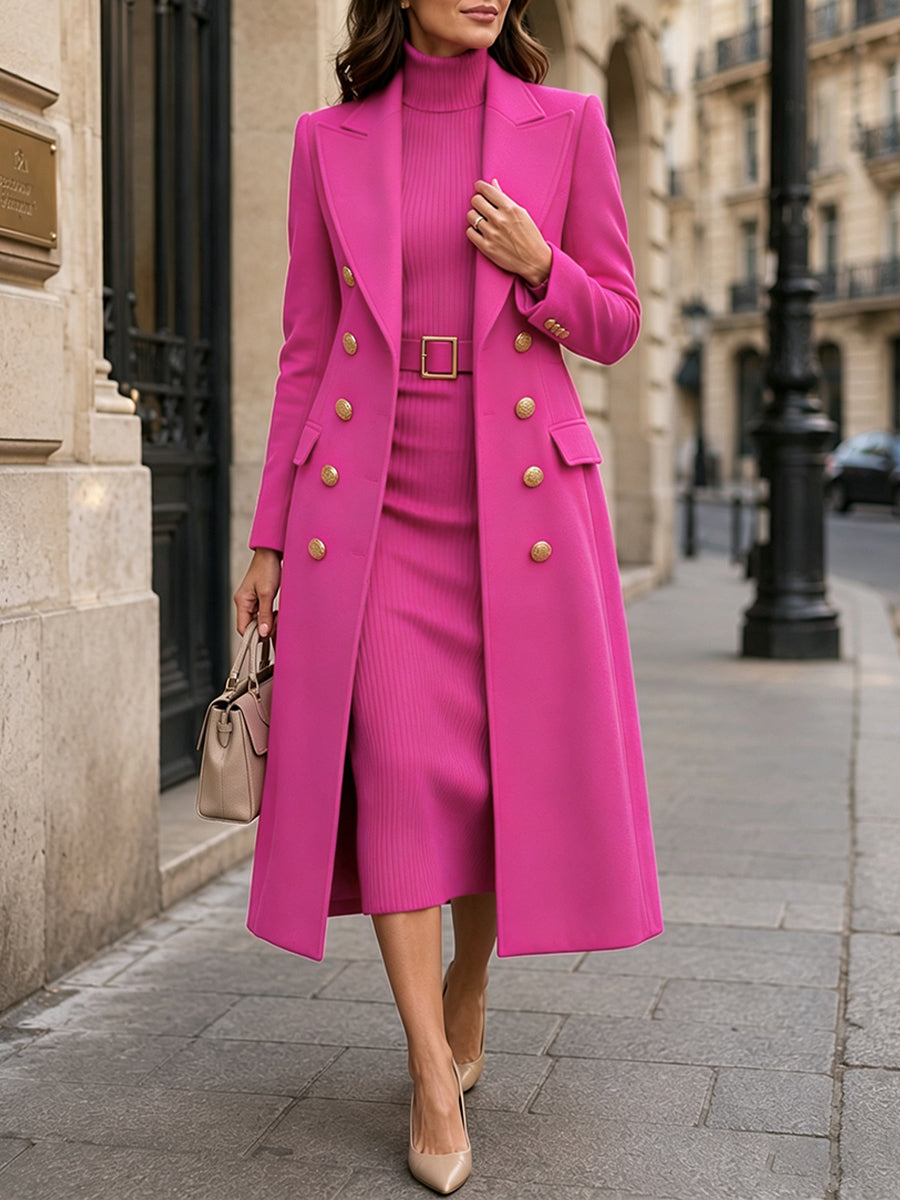 Gabriella | Cappotto Lungo Doppiopetto con Vita Segnata