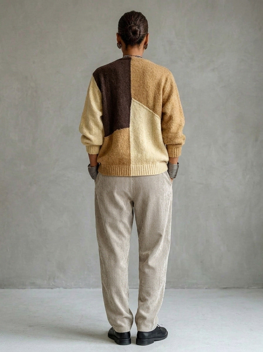 Tarsilla — cardigan color-block in maglia, vista posteriore