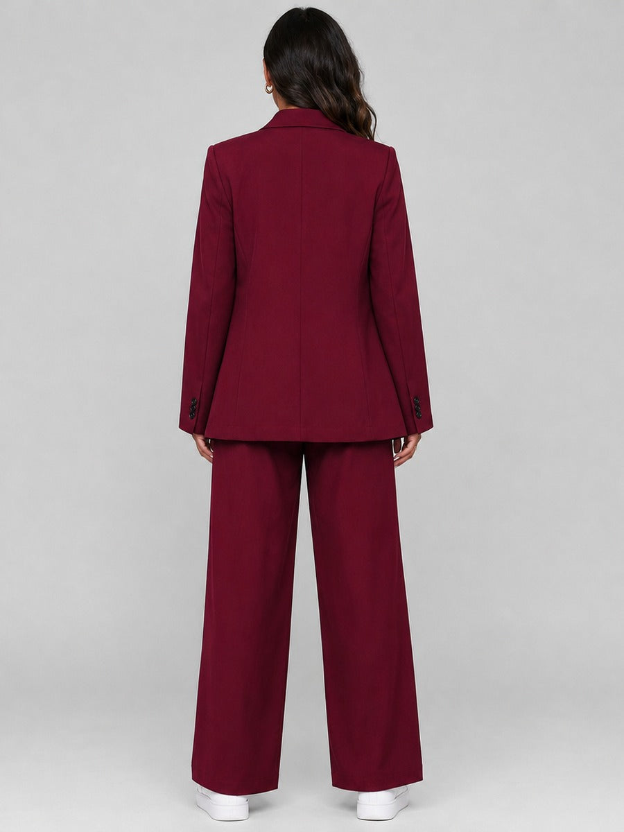 Vincenza, completo blazer lungo e pantaloni ampi, dettaglio