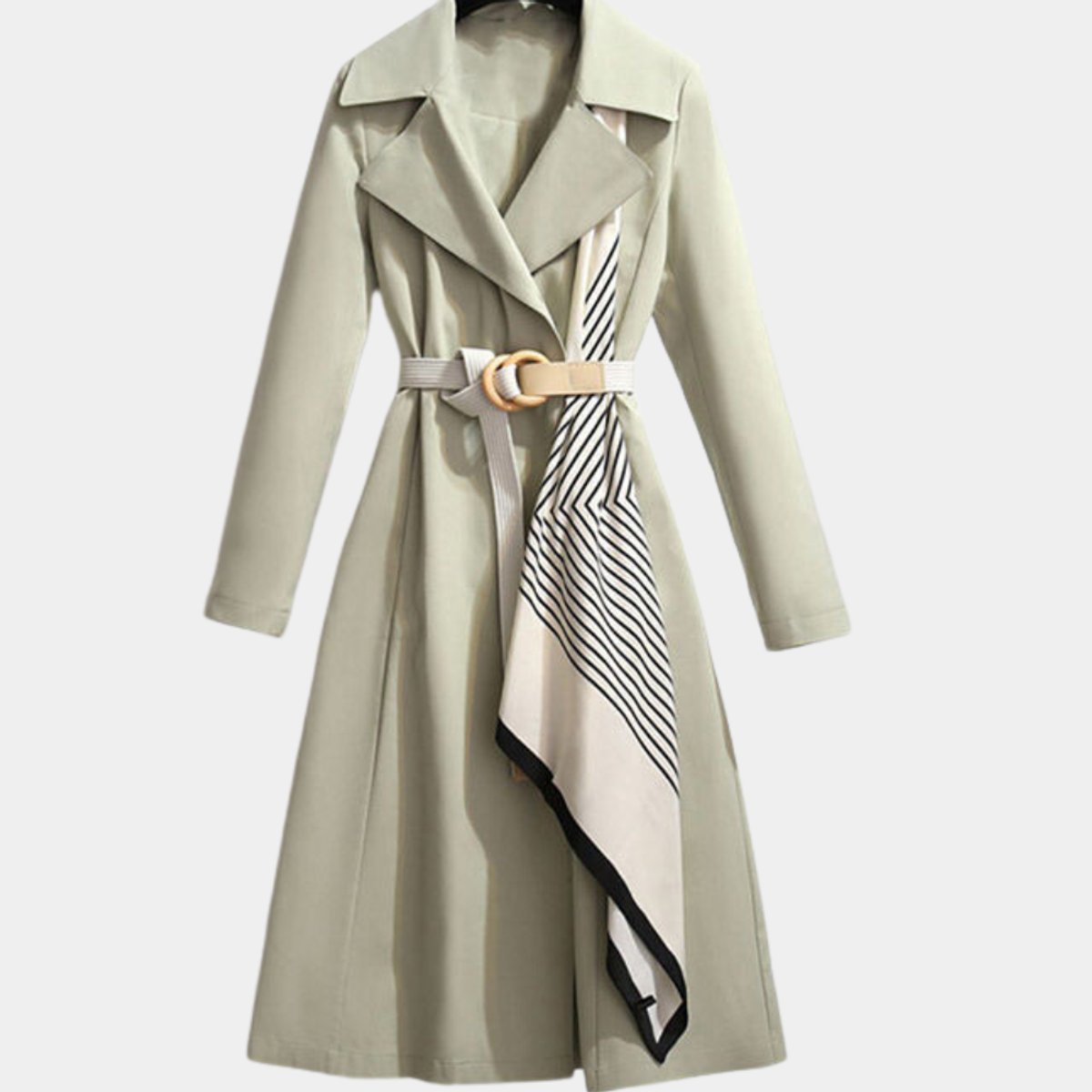 Clarice, Trench Midi con Cintura e Revers